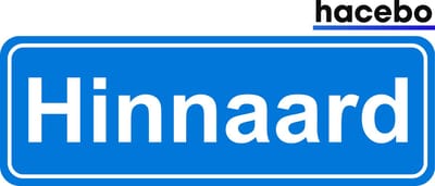 Hacebo - Plaatsnaam Sticker - 29x10 CM - Hinnaard sticker - Verkeersborden sticker - grappige cadeaus - Hinnaard