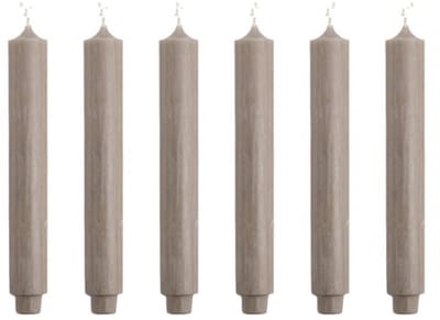 Cactula | Dinerkaarsen - XL Dikke kaarsen - Olifant grijs - 30 x 3,2 - 6 stuks - 20 Branduren