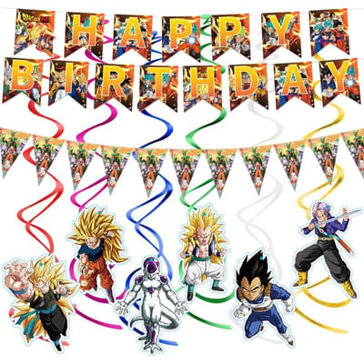Bannière Dragon Ball Goku Décoration Fête d'Anniversaire Guirlandes Cadeaux de Fête Arrière-plan Fournitures Baby Shower Cadeaux Jouets pour Enfants Garçons
