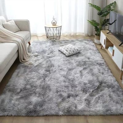 Grand tapis de sol gris pour salon, Table basse, 160x230, pour chambre d'enfant, chambre à coucher, cheveux longs, moelleux 160x230cm 63x90inch
