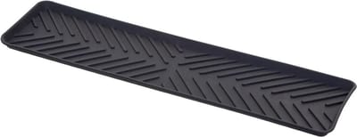 5Five Afwas afdruipmat/droogmat keuken smal - anti-slip- rubber - grijs - 10 x 40 cm - opvouwbaar