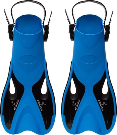Atlantis Dolphin - Flippers - Zwemvliezen - Verstelbare Hielstrap - Voor Zwemmen & Snorkelen - Kinderen - Ocean/Zwart - 30-36