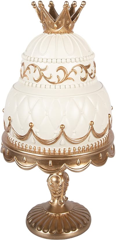 Clayre & Eef Decoratie Beeld Taart Ø 19x38 cm Beige Kunststof
