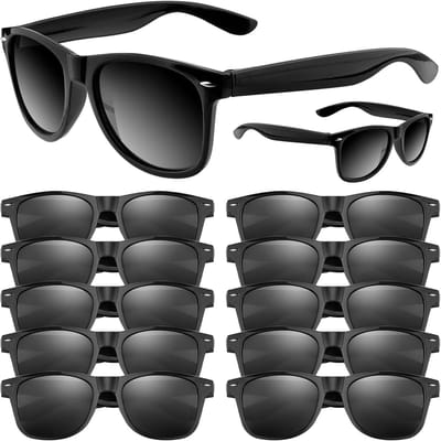 SnelShoppen - 6 Stuks Zwarte Zonnebrillen Bulk, Feestartikelen voor Zomer, Strand, Zwembad en Bruiloft, Geweldig Cadeau voor Verjaardagsfeest, Goody B