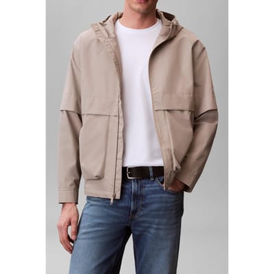 Calvin Klein Long Sleeve Ripstop Hooded Fleece Vintage Khaki Taglia: S | Trench Outlet | Uomo | Marrone