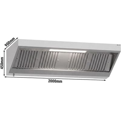 GGM Gastro Wandhaube - 2000mm - mit Filter & Lampe