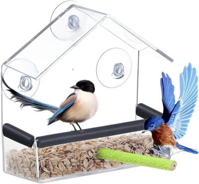 Transparante Vogelvoederhuis voor het Venster met Sterke Zuignappen, Ideaal voor Wilde Vogels en Tuinieren