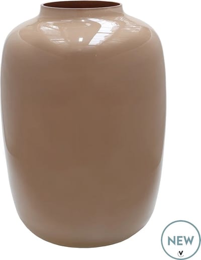 Vaas Artic | Sand | glanzend bruin | mond geblazen glas | Ø25 x H35 cm