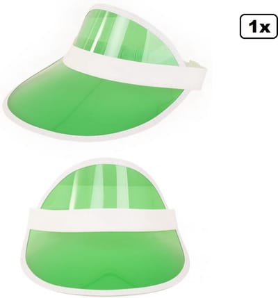 Zonneklep transparant groen - Sport en spel carnaval zon hoed foute party strand hawai tropical thema grappig en fout