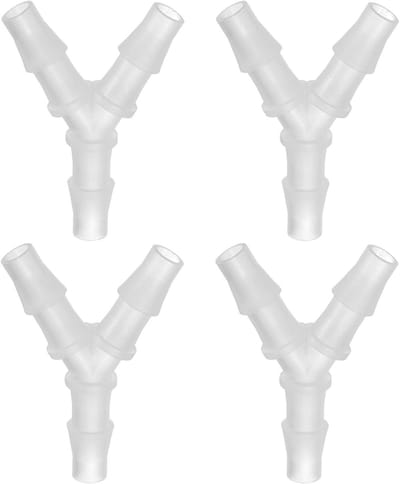 Y-vormige 3-weg barbed fitting voor slangen, 4-pack, geschikt voor gas, vloeistoffen en luchtleidingen, 2,2 inch