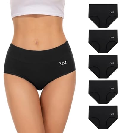 Dames Onderbroeken Set van 5 - Zacht Katoen, Hoge Taille, Ademend en Sexy Hipster Slips