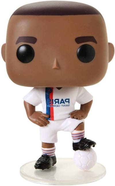 Verzamelbeeldje Kylian Mbappé - Vinyl figuur - Voetbal fan verzameling - Officiële merchandise - 9.5 cm hoog - Lichtblauw