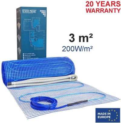 Verwarmingsmat voor elektrische vloerverwarming 3 m², 200 W/m², 600 W, Grand Meyer