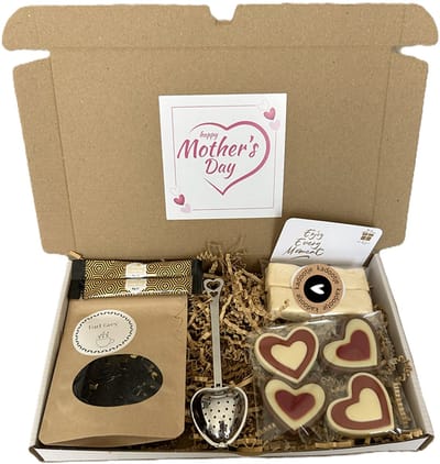Moederdag thee brievenbus cadeau - theezeefje - nougat - honing - chocolade