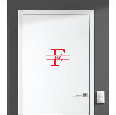 Deursticker Met Naam -  Fay - Rood