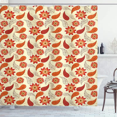 ABAKUHAUS Douchegordijn – Bloemen 175x240 cm – Polyester