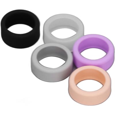 5 stuks Slimme Ringhoes Silicone Elastisch Anti-kras Slimme Ringbeschermer voor Dagelijks Gebruik Zwart Wit M gray
