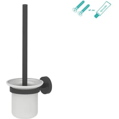 Aquavive Wc-borstel Met Houder - Rvs - Zwart Mat