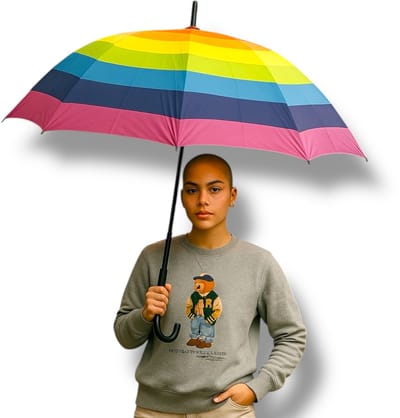 Regenboog Paraplu – Grote Pride Paraplu Ø 100cm – Handmatige Opening – Windproof – Uniseks – Feest & Festival Accessoire
