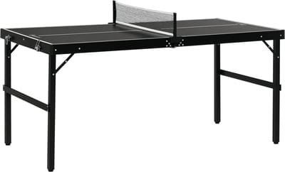 SPORTNOW Mini tafeltennis set Aluminium, MDF 152L x 76B x 72H cm Zwart