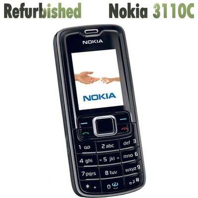 Opgeknapte Originele Nokia 3110 Classic Mobiele Telefoon Met 1 SIM 1 Battery 1 Charger zwart