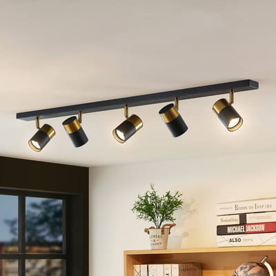 Arcchio - buitenspot - 5lichts - metaal, aluminium - H: 12 cm - GU10 - zwart, goud