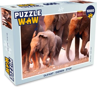 Puzzel Olifant - Dieren - Stof - Legpuzzel - Puzzel 1000 stukjes volwassenen