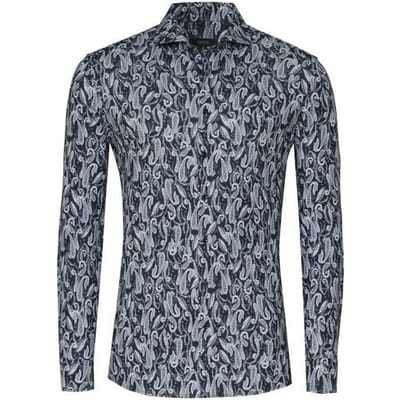 Desoto Luxury Overhemd Luxury Bold Paisley Flowers Fantasy Grijs / male