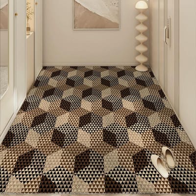 Eenvoudige Retro Antislip PVC Draadring Huishoudelijke Vloermat Huishoudelijk Gemakkelijk Onderhoud Schrapende Moddermat Slijtvastheid Buitentapijt 80*120cm gray