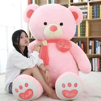 Amerikaanse Grote Beer Pop Grote Maat Teddybeer Pluche Speelgoed Knuffelbeer Lintbeer Schattige Grote Beer Cadeau Cadeau voor Vriendin 80cm