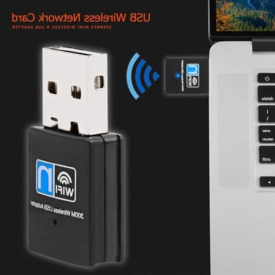 USB WiFi Adapter - Draadloze Netwerkkaart Dongle - Internet Verbinding Maken - Tot 300 Mbps Snelheid - Mini Formaat - Zwart