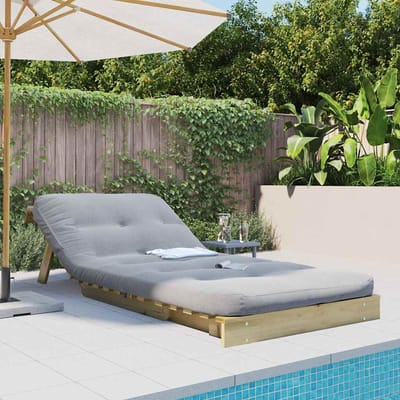 vidaXL - Futon - slaapbank - met - matras - 90x206x11 - cm - geïmpregneerd - hout