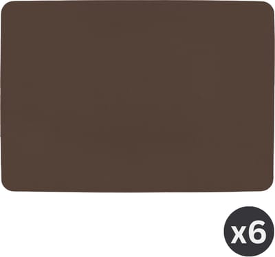 ZICZAC - Placemat TOGO - SET/6 - Dubbelzijdig - Kunstleer - 33x45 cm, bruin