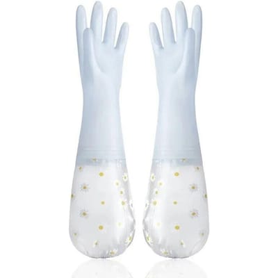 Waterdichte huishoudelijke schoonmaakhandschoenen Keukenreiniging Latex huishoudelijke afwashandschoenen Slijtvaste rubberen handschoenen blauw