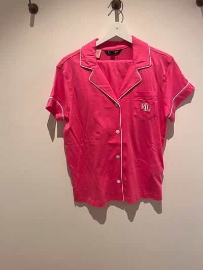 Ralph Lauren, Pyjama, knoopjes, roze, S