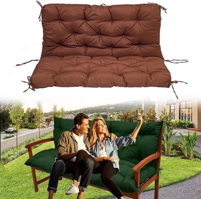 Tuinbank Kussenset - Schommelkussen - Comfortabel Zitten - 10cm Dikke Vulling - 119 x 1016 cm - Koffie