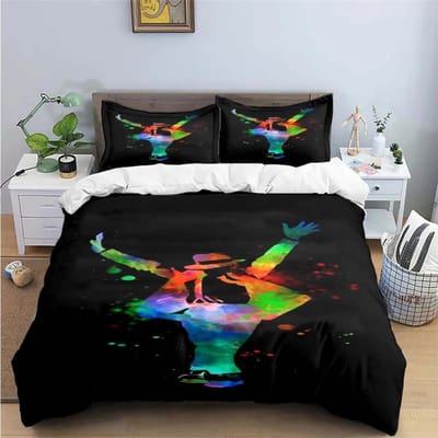 Exquise Mode M-Michael-Jackson Beddengoedset met Print Dekbedovertrek Dekbed Bed Jeugd Kinderen Meisje Jongens Verjaardagscadeau 155X220cm-3pcs