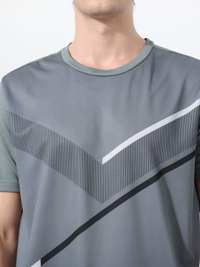 YOUTHUP Heren Tweekleurig Verloop Sneldrogende Sportset - Rond Hals T-shirt met Korte Broek - S