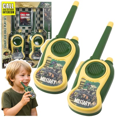 Playos® - Walkie Talkie - Militair - tot 300 meter - Communicatiespeelgoed - Rollenspel Speelgoed - Buiten Speelgoed - Sinterklaas