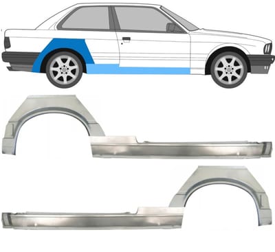 Volledige dorpel + reparatiepaneel achter spatbord voor BMW 3 E30 1987-1994