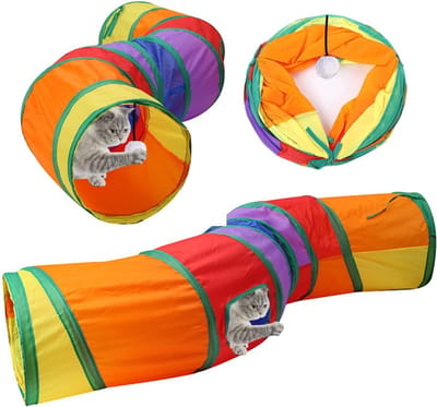 SCH® Kattentunnel - Kattenspeelgoed - Kattenspeeltjes - Oranje- ‎28 x 28x 5cm; 210 g