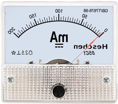 Paneel Ammeter - Stroommeter Tester - Stroom Meten - Analoge Weergave - DC 0-200mA - Wit