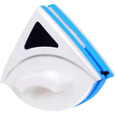 Magnetische Ramenwasser Blauwe Driehoek Vorm Enkelzijdig Magnetische Glaswisser Wasborstel Gereedschap P3‑8mm blue