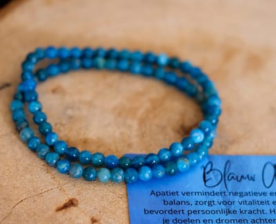 Blauw apatiet armband 4mm - edelstenen - Perfect cadeau voor vrouwen - Inclusief uitleg - Spiritueel - Vermoeidheid - Vitaliteit - Minder prikkelbaar - Verzacht - 100% NATUURLIJK