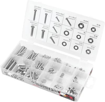 Gereedschapset Metaal - Schroeven Moeren Set - Klus Klussen Reparatie - Roestvrij Staal Assortiment - 224 Delig - Zilverkleurig