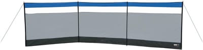 Famanu – Windscherm voor strand en camping met lichtbronvenster, 4 stalen stangen voor variabele opbouw, grijs/donkergrijs/blauw
