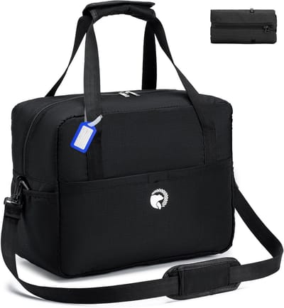 Vouwbare Reisbagage voor Handbagage 40x30x20 - Ideale Cabin Bag voor Vliegtuig, Weekendtrip en Sport met Waterdichte Vakken, Zwart