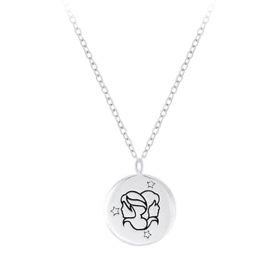 Joy|S - Zilveren sterrenbeeld Gemini Tweeling(en) hanger met ketting