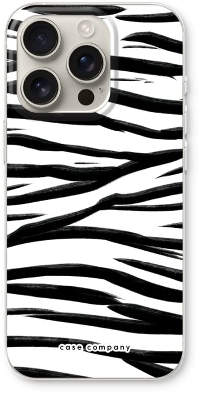 Case Company® - Hoesje geschikt voor iPhone 16 Pro hoesje - Zebra pattern - Soft Cover Telefoonhoesje - Bescherming aan alle Kanten en Schermrand