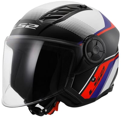 LS2 OF616 Airflow II Rush Wit Blauw Rood Jethelm - Helm